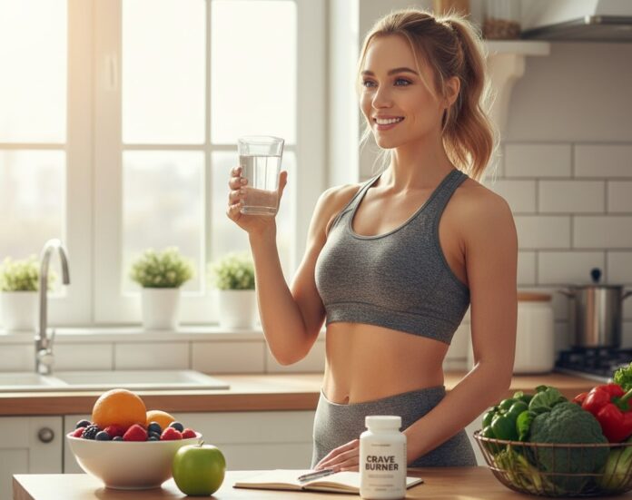 Fit woman enjoying a healthy lifestyle with Crave Burner supplement for appetite control and fat metabolism